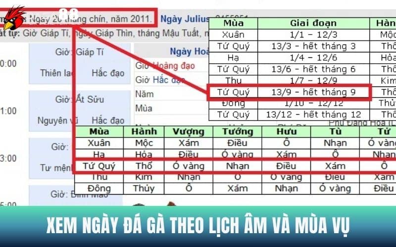 Xem ngày đá gà theo lịch âm và mùa vụ Xem ngày đá gà theo lịch âm và mùa vụ